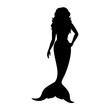 © IsratJahan - Mermaid silhouette vector art illustration drawing design sea ocean mythical creature fantasy tale beauty