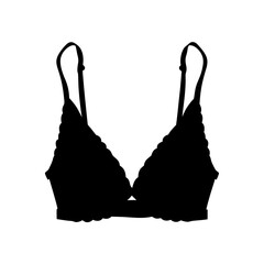 Poster - Black bralette lingerie silhouette vector illustration for fashion and clothing design projects