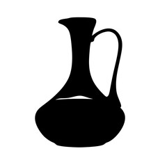 Leinwandbilder - Antique black and white pitcher vector illustration, vintage jug drawing for graphic design use