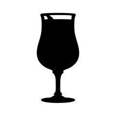 Poster - Isolated silhouette of cocktail glass for bar menu design and drink recipe illustration use