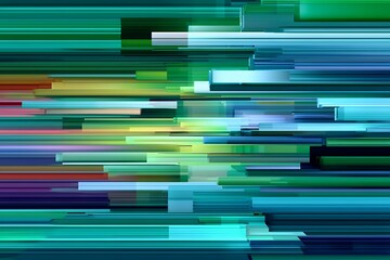Poster - Abstract Horizontal Stripes Background Vibrant Teal Green and Blue Geometric Pattern