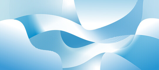 Poster - Abstract blue and white wave background Illustrations for templates - Partners.
