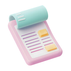 Poster - Pastel-toned, three-dimensional image of an open notebook with text and sticky notes. The design is stylized and colorful.