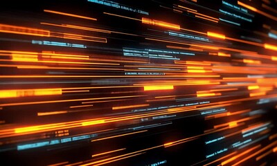 Fototapete - Abstract digital data stream