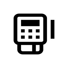 Poster - Illustration of a pos terminal with a card inserted showing a payment processing device in black