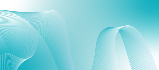Poster - Abstract background vector with dynamic waves for business design. Futuristic technology network or wavy lines.