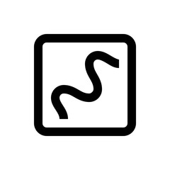 Poster - Black rounded square containing a black winding line that resembles a stylized snake or a meandering path