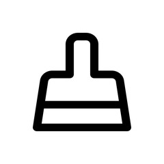 Poster - illustration of a simple black outline icon representing a cleaning squeegee tool on a white backgro