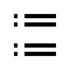 Aufkleber - Illustration of a simple unordered list icon with black squares and horizontal lines on a white background