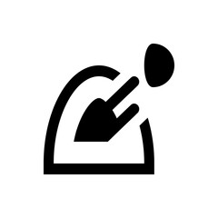 Poster - Abstract representation of a plug being inserted into a wall socket with a circular element nearby