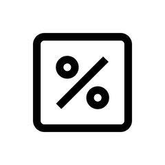 Poster - Black percentage sign inside a rounded square with a bold outline on a white background in simple style