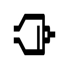 Poster - Illustration of a black outline of a connector with a rectangular shape and a cable on a white background