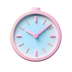 Fototapete - Close-up, colorful illustration of a stylish analog clock, showcasing a modern design with a pastel color scheme.