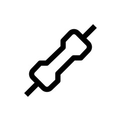 Poster - Illustration of a black resistor component with leads extending from each end on a white background