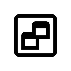 Poster - Abstract black and white logo featuring geometric shapes inside a rounded square border design element