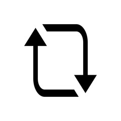 Aufkleber - Black rectangular arrow loop with one arrow pointing up and the other pointing down on a white background