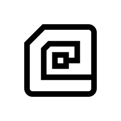 Poster - Illustration of a sim card with a geometric pattern and a small square in the center on a white background