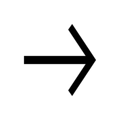 Poster - A simple black arrow pointing to the right direction on a white background in a minimalist style design