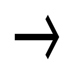 Poster - A simple black arrow pointing to the right direction on a white background in a minimalist style image