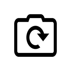 Aufkleber - Illustration of a camera icon with a circular arrow indicating a refresh or reload functionality present