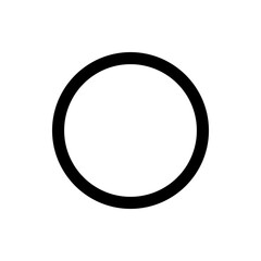 Poster - A simple graphic representation of a black ring with a thick outline on a plain white background design element