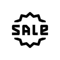 Poster - Black sale text inside a jagged starburst shape for promotional marketing and retail discount advertising use