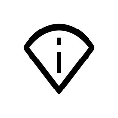 Poster - Black outline of a fan shape with a vertical line and square above it in the center on a white background