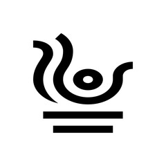 Poster - Abstract symbol with curved lines circle and horizontal bars representing stylized waves or a spiritual entity