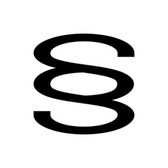 Poster - Illustration of a black paragraph symbol on a white background forming a legal and textual representation