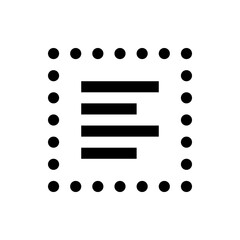 Poster - Illustration of a document icon with horizontal lines surrounded by a dotted square border design element