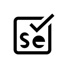 Poster - Black square outline containing the letters se with a check mark in the upper right corner of the square