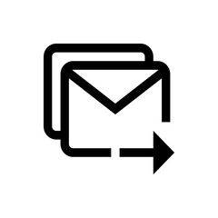 Poster - Two overlapping envelope icons with a right arrow indicating forwarding or sending functionality present