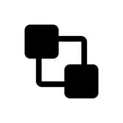 Poster - Illustration of two rounded squares connected by thick lines in a simple diagram arrangement design element