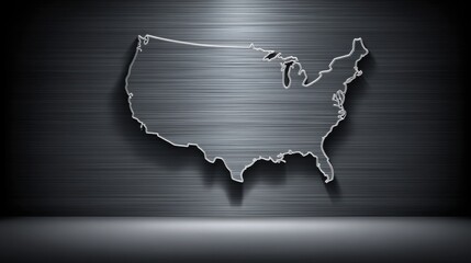 Poster - The united states map set against a metal background representing crypto-led remittance mapping and economic concepts