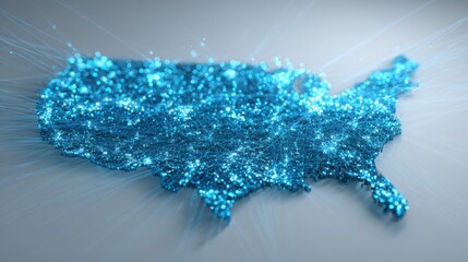 Poster - Usa map representing a crypto-powered local currency index icon concept for digital economy and financial innovation