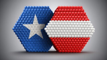 Poster - Usa map formed from pills illustrating a crypto transaction index icon concept for live blockchain activity and trends