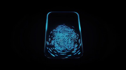 Wall Mural - smartphone unlocking with a fingerprint scan animation