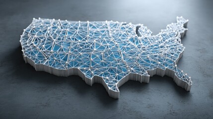 Poster - a detailed map of the united states featuring decentralized lending interface icon concept for peer 