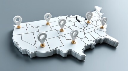 Poster - a map with a light bulb symbolizing decentralized lending interface icon concept for peer interactio