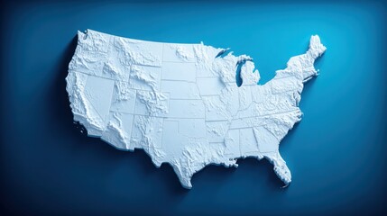Poster - Digital representation of the united states map with consumer inflation tracking icon concept for economic analysis
