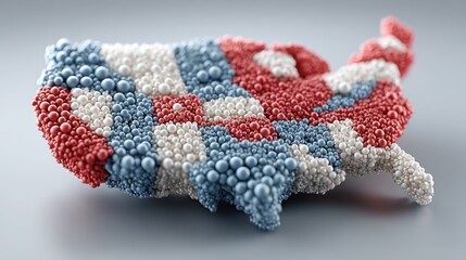 Poster - United states map displayed in colors of the national flag for digital job creation simulation and analysis