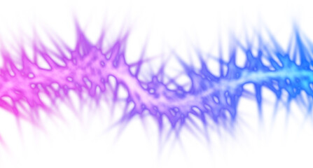 Wall Mural - abstract neon glowing color gradients shape cutout on transparent background, neon wave fluid overla