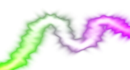 Wall Mural - abstract neon glowing color gradients shape cutout on transparent background, neon wave fluid overla