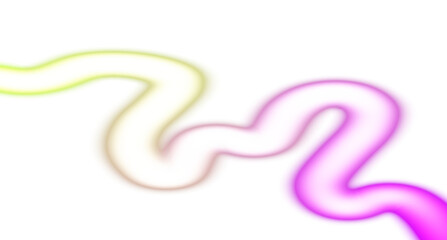 Wall Mural - abstract neon glowing color gradients shape cutout on transparent background, neon wave fluid overla