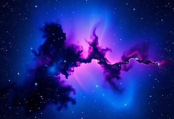 Wall Mural - Cosmic nebula, vibrant blue and purple hues, bright white stars scattered across the scene, astronomy, artwork