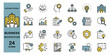 © Rico - Colored business architecture line icon set. Business, company, management, strategy. Editable stroke. Vector illustration