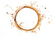  coffee stain circle isolated on white background