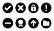 © Валерий Тодаренко - Set of black circular icons for interface: check, lock, folder