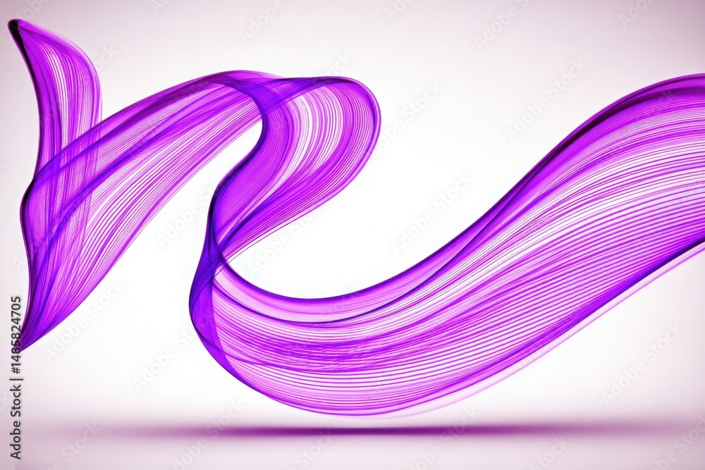A vibrant abstract design featuring flowing purple wave patterns, illustrating movement and energy.