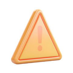 Poster - Three-dimensional, bright orange triangle graphic with a red exclamation point. The image suggests a warning or caution symbol.